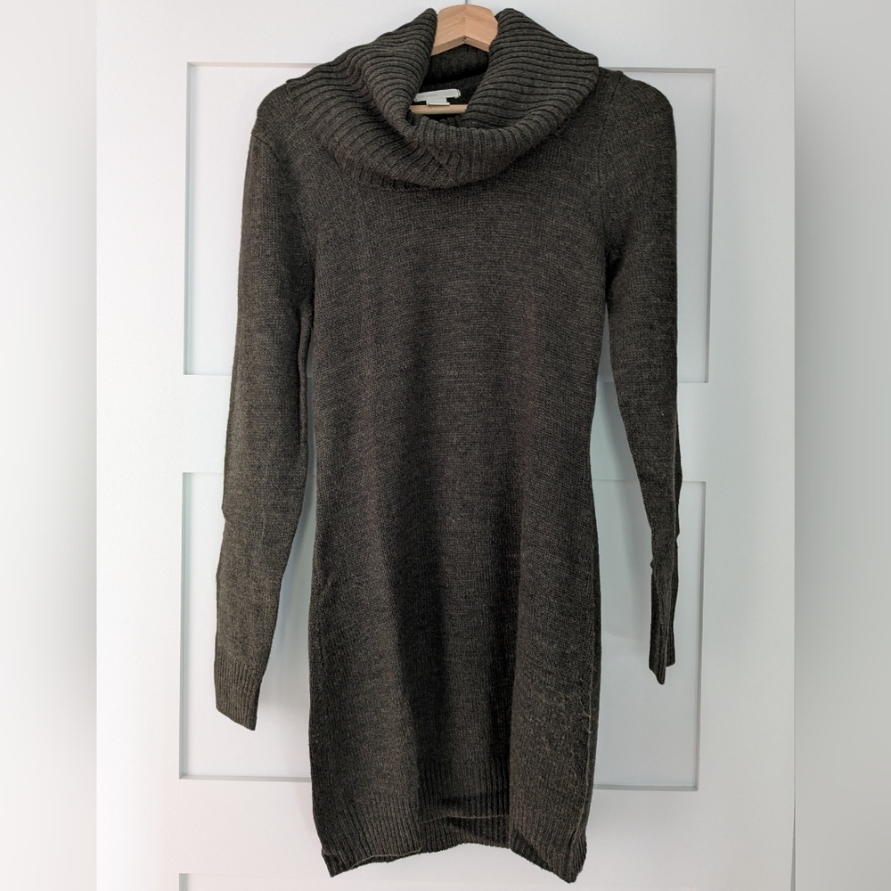 H&M Dark Green Cowl Neck Sweater Dress